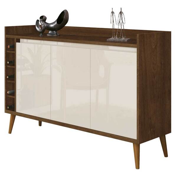 Buffet Com Adega Estilo Malbec Com Off White - Moveisaqui