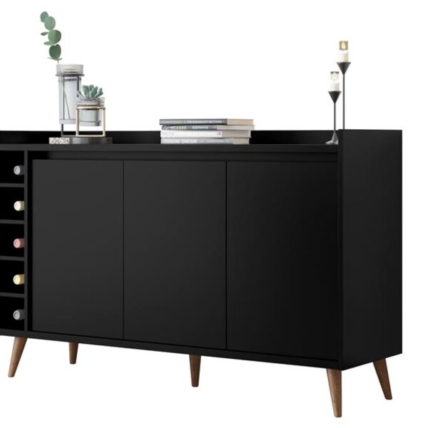 Buffet Com Adega Estilo Preto - Moveisaqui