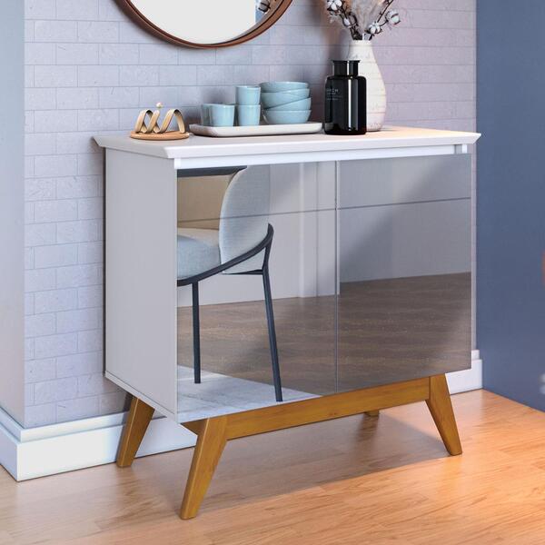 Buffet Com Espelho 2 Portas Branco Acetinado Classic Imcal