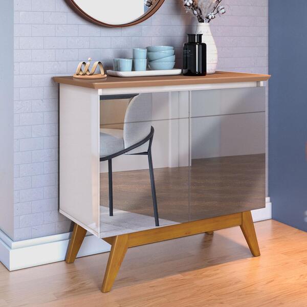 Buffet Com Espelho 2 Portas Off White Freijó Classic Imcal