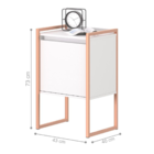 Buffet Com Gaveteiro Industrial Branco Cobre