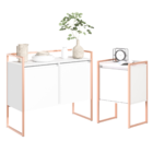 Buffet Com Gaveteiro Industrial Branco Cobre