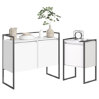 Buffet Com Gaveteiro Industrial Branco Preto