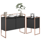 Buffet Com Gaveteiro Industrial Preto Cobre