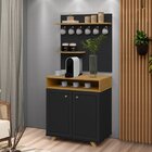 Buffet Com Pés 2 Portas 1 Nicho Star Preto/nature