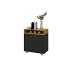 Buffet Com Pés 2 Portas 1 Prateleira 1 Nicho Star Preto/nature