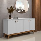 Buffet Com Pés 4 Portas 2 Prateleiras Absolut Branco