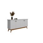 Buffet Com Pés 4 Portas 2 Prateleiras Absolut Branco