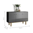 Buffet Com Porta E Aparador Adams Cinza Perolizado Tauari