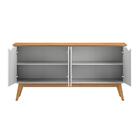 Buffet Com Portas Colatina Branco Acetinado Cinamomo