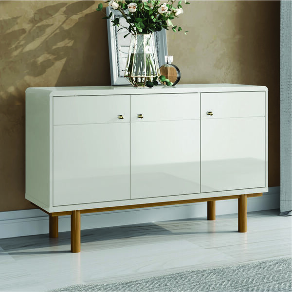 Buffet Com Portas Lisboa Off White Perolizado E Tauari