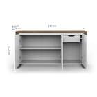 Buffet Craft 3 Pt 1 Gv Branco E Marrom 140 Cm