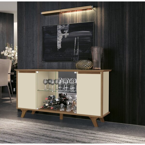 Buffet Cristaleira 2 Portas Em Vidro 2 Portas Lisas Requinte