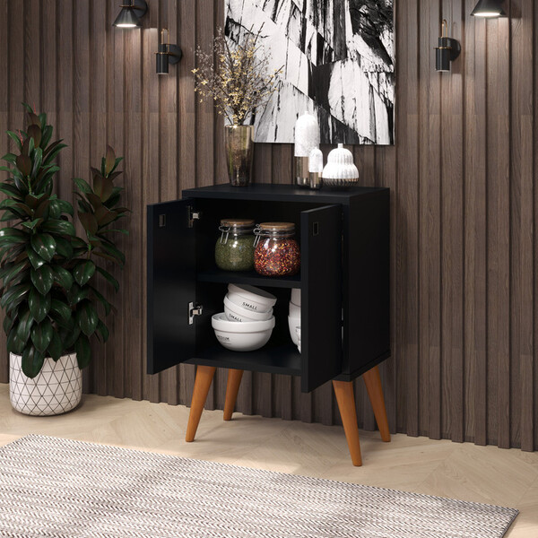 Buffet De Cozinha Estante Aparador Estilo Retrô P Microondas