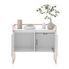 Buffet De Design Industrial Com Prateleiras Branco Cobre