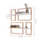 Buffet De Design Industrial Com Prateleiras Branco Cobre