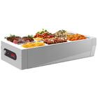 Buffet De Mesa Térmico Aquecido De Inox 6 Cubas 1/2 Tampa 220