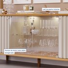 Buffet De Sala De Jantar 4 Portas Com Led E Pés Em Madeira Ma