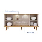 Buffet De Sala De Jantar 4 Portas Com Led E Pés Em Madeira Ma