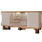 Buffet De Sala De Jantar 4 Portas Com Led E Pés Em Madeira Ma