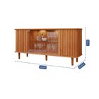 Buffet De Sala De Jantar 4 Portas Com Led E Pés Em Madeira Ma