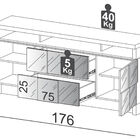 Buffet Delos Quadriculado Espelhado Cor Off White 1 76 Mt (la