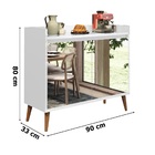 Buffet Delta Delux Retrô 2 Portas Com Espelho Branco Gloss –