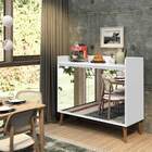 Buffet Delta Delux Retrô 2 Portas Com Espelho Branco Gloss –