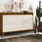 Buffet Delta Delux Retrô 3 Portas Freijó/Off White – Móveisaq