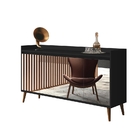 Buffet Delta Delux Retrô 4 Portas Com Espelho Preto – Móveisa