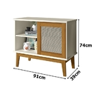 Buffet Denver 1 Porta Off White/madeira – Tebarrot Móveis