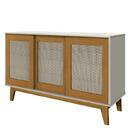 Buffet Detroit 3 Portas Branco/madeira – Tebarrot Móveis