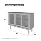 Buffet Detroit 3 Portas Gianduia/madeira – Tebarrot Móveis