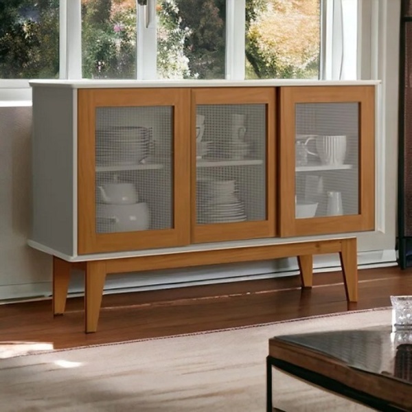 Buffet Detroit 3 Portas Gianduia/madeira – Tebarrot Móveis