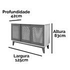 Buffet Detroit 3 Portas Off White/madeira – Tebarrot Móveis