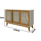 Buffet Detroit 3 Portas Off White/madeira – Tebarrot Móveis