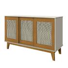 Buffet Detroit 3 Portas Off White/madeira – Tebarrot Móveis