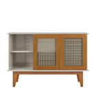 Buffet Detroit 3 Portas Off White/madeira – Tebarrot Móveis