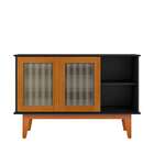 Buffet Detroit 3 Portas Preto/madeira – Tebarrot Móveis