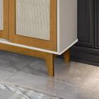 Buffet Detroit 4 Portas Branco/madeira - Tebarrot Móveis