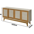 Buffet Detroit 4 Portas Off White/madeira – Tebarrot Móveis