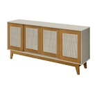 Buffet Detroit 4 Portas Off White/madeira – Tebarrot Móveis