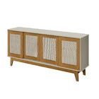 Buffet Detroit 4 Portas Tebarrot Off White Madeira Pés Madeir