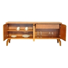 Buffet Domingo 160cm Lamina Natural Carvalho Pe Em Madeira Ma