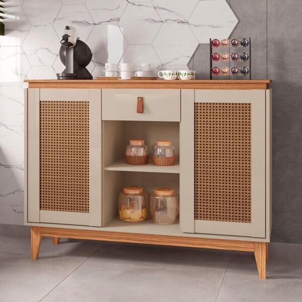 Buffet Doug Pintura Palha 2 Portas Off White Noce