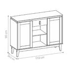 Buffet Doug Pintura Palha 2 Portas Off White Noce