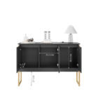 Buffet Dourado 3 Portas Preto Dourado