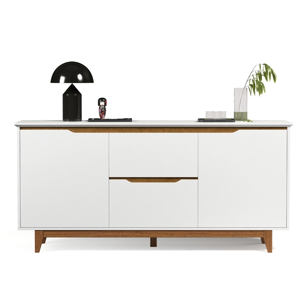 Buffet Duas Portas Flow Branco/freijó - Ej Móveis