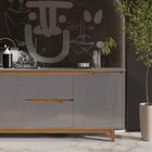 Buffet Duas Portas Flow Cinza/freijó - Ej Móveis