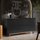 Buffet Duas Portas Flow Preto/freijó – Ej Móveis